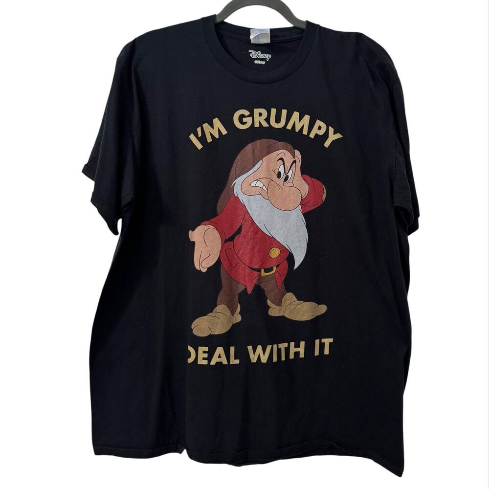 Disney Grumpy Dwarf I'm Grumpy Deal With It Unisex T-shirt 2XL‎ Casual